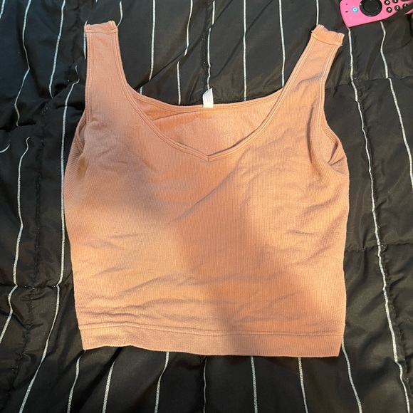 tan/pink crop tank top - Picture 1 of 2